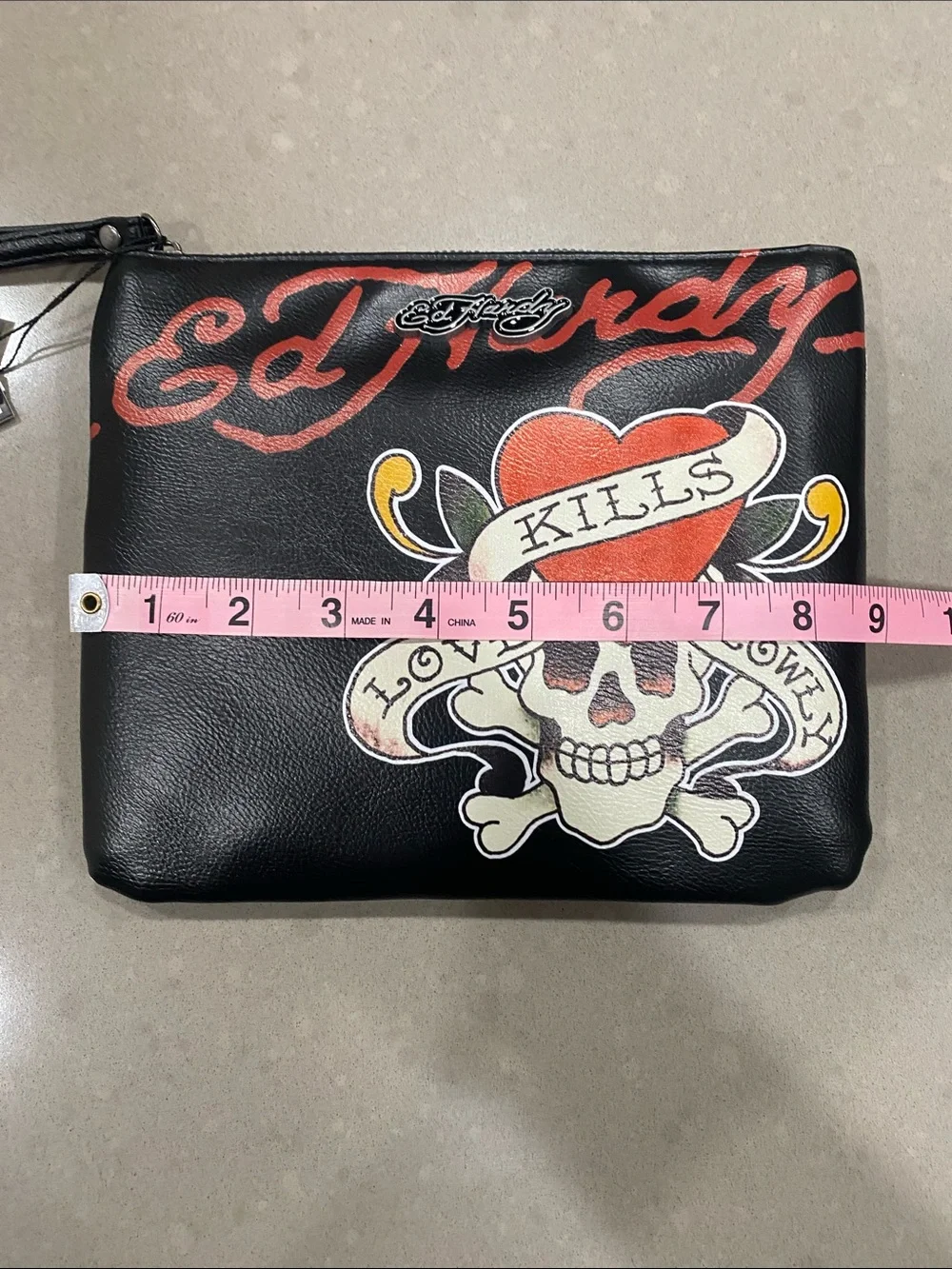 NWT ed hardy love kills wristlet bag purse tattoo